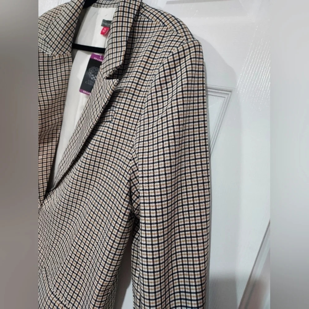 NWT Vince Camuto Brown/Black/Crew Plaid Blazer in Size XXL - Picture 8 of 16